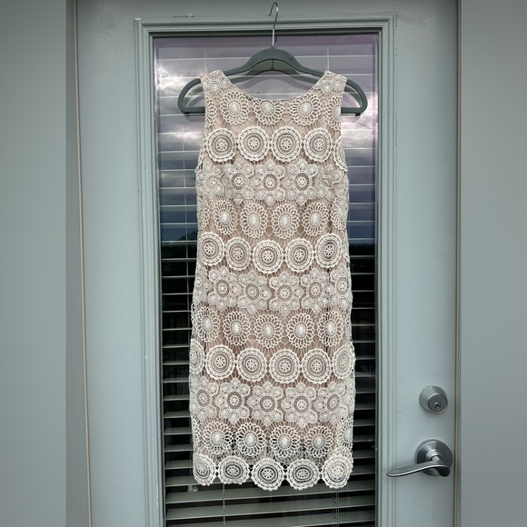 Eliza J Lace Sleeveless Shift Dress Size 6 Crochet Scalloped Hem Bohemian - Picture 2 of 9